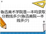鲁迅美术学院是一本吗录取分数线多少(鲁迅美院一本线多少)