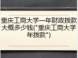 重庆工商大学一年财政拨款大概多少钱("重庆工商大学年拨款")