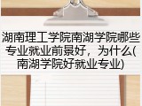 湖南理工学院南湖学院哪些专业就业前景好，为什么(南湖学院好就业专业)