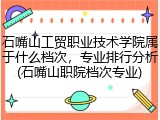 石嘴山工贸职业技术学院属于什么档次，专业排行分析(石嘴山职院档次专业)