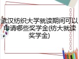 武汉纺织大学就读期间可以申请哪些奖学金(纺大就读奖学金)