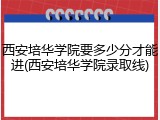 西安培华学院要多少分才能进(西安培华学院录取线)