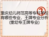 重庆幼儿师范高等专科学校有哪些专业，王牌专业分析(重幼专王牌专业)