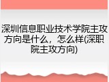 深圳信息职业技术学院主攻方向是什么，怎么样(深职院主攻方向)