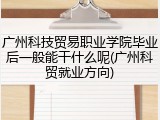 广州科技贸易职业学院毕业后一般能干什么呢(广州科贸就业方向)