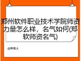 郑州软件职业技术学院师资力量怎么样，名气如何(郑软师资名气)
