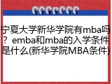 宁夏大学新华学院有mba吗？emba和mba的入学条件是什么(新华学院MBA条件)