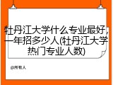 牡丹江大学什么专业最好，一年招多少人(牡丹江大学热门专业人数)