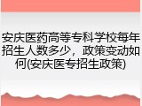 安庆医药高等专科学校每年招生人数多少，政策变动如何(安庆医专招生政策)