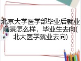 北京大学医学部毕业后就业前景怎么样，毕业生去向(北大医学就业去向)