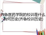 齐鲁医药学院的校训是什么,有何历史(齐鲁校训历史)