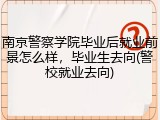 南京警察学院毕业后就业前景怎么样，毕业生去向(警校就业去向)