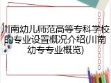 川南幼儿师范高等专科学校的专业设置概况介绍(川南幼专专业概览)
