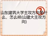 山东建筑大学主攻方向是什么，怎么样(山建大主攻方向)
