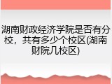 湖南财政经济学院是否有分校，共有多少个校区(湖南财院几校区)