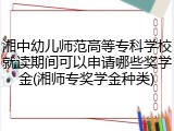 湘中幼儿师范高等专科学校就读期间可以申请哪些奖学金(湘师专奖学金种类)