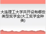 大连理工大学共开设有哪些类型奖学金(大工奖学金种类)
