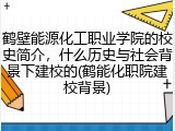 鹤壁能源化工职业学院的校史简介，什么历史与社会背景下建校的(鹤能化职院建校背景)
