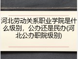 河北劳动关系职业学院是什么级别，公办还是民办(河北公办职院级别)