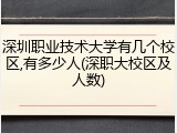 深圳职业技术大学有几个校区,有多少人(深职大校区及人数)
