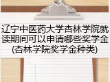 辽宁中医药大学杏林学院就读期间可以申请哪些奖学金(杏林学院奖学金种类)