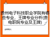 贵州电子科技职业学院有哪些专业，王牌专业分析(贵电职院专业及王牌)