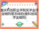 重庆科创职业学院奖学金评定细则是怎样的(重科创奖学金细则)