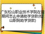 广东松山职业技术学院在读期间怎么申请助学贷款(松山职院助学贷款)