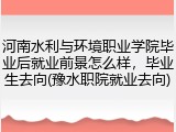 河南水利与环境职业学院毕业后就业前景怎么样，毕业生去向(豫水职院就业去向)