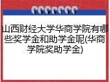 山西财经大学华商学院有哪些奖学金和助学金呢(华商学院奖助学金)