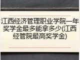 江西经济管理职业学院一年奖学金最多能拿多少(江西经管院最高奖学金)