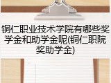 铜仁职业技术学院有哪些奖学金和助学金呢(铜仁职院奖助学金)
