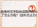 曲靖师范学院就读期间挂科了怎么办呢？(挂科怎么办)
