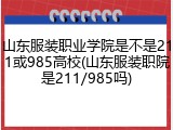 山东服装职业学院是不是211或985高校(山东服装职院是211/985吗)