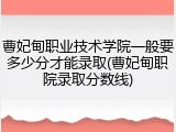 曹妃甸职业技术学院一般要多少分才能录取(曹妃甸职院录取分数线)