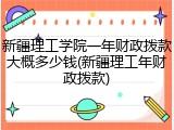 新疆理工学院一年财政拨款大概多少钱(新疆理工年财政拨款)