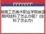 湖南工艺美术职业学院就读期间挂科了怎么办呢？(挂科了怎么办)