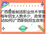 广西智能制造职业技术学院每年招生人数多少，政策变动如何(广西职院招生政策)