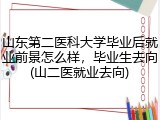 山东第二医科大学毕业后就业前景怎么样，毕业生去向(山二医就业去向)