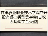 甘肃农业职业技术学院共开设有哪些类型奖学金(甘农职院奖学金类型)