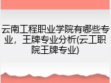 云南工程职业学院有哪些专业，王牌专业分析(云工职院王牌专业)