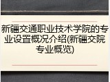 新疆交通职业技术学院的专业设置概况介绍(新疆交院专业概览)