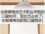 安徽黄梅戏艺术职业学院的口碑如何，现在怎么样了(安徽黄梅戏职院口碑现状)