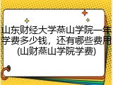 山东财经大学燕山学院一年学费多少钱，还有哪些费用(山财燕山学院学费)