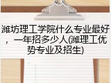 潍坊理工学院什么专业最好，一年招多少人(潍理工优势专业及招生)