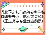 河北正定师范高等专科学校有哪些专业，就业前景如何(正定师专专业就业前景)