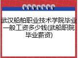 武汉船舶职业技术学院毕业一般工资多少钱(武船职院毕业薪资)