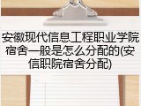 安徽现代信息工程职业学院宿舍一般是怎么分配的(安信职院宿舍分配)