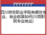 四川商务职业学院有哪些专业，就业前景如何(川商职院专业就业)