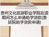 贵州文化旅游职业学院在读期间怎么申请助学贷款(贵旅院助学贷款申请)